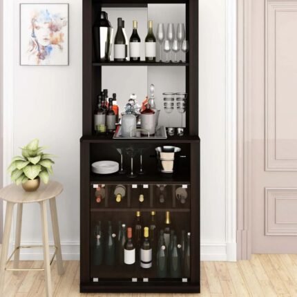 Vintago Home Bar Unit with Wine Rack & Storage Cabinet
