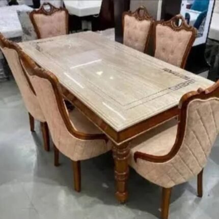 Modera 6-Seater Dining Table – Solid Wood Table with Modern Finish